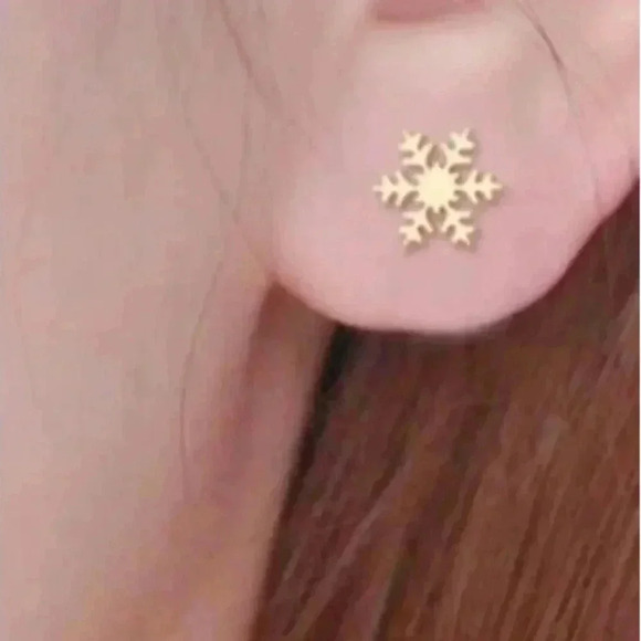 *NEW* Stainless Steel Holiday Snowflake  Earrings (SILVER) - Picture 4 of 6